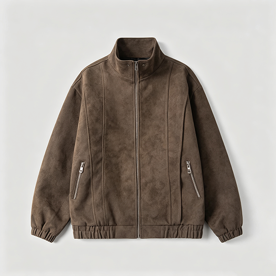 Men’s Suede Stand Collar Jacket