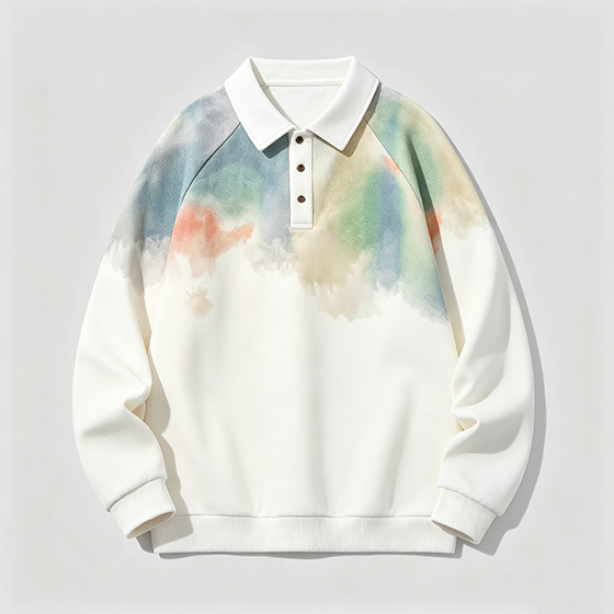 Men’s Watercolor Polo Sweatshirt