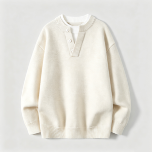 Men’s Henley Neck Knit Sweater